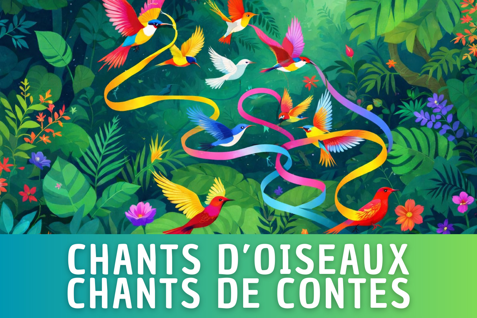 Affiche de l'évènement Chants d'Oiseaux, Chants de Contes, à la MC Bockstael, avec les Dimanches du Conte asbl.